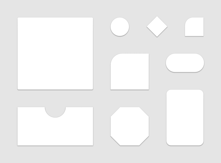 The Material Design Shape System Showing Different Types Of Shapes Available To Use