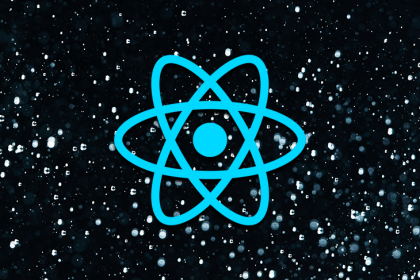 React Logo Over a Black Space Background