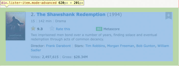 Div Elements of Shawshank Redemption