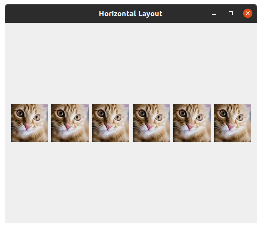 GUI with horizontal line of cats