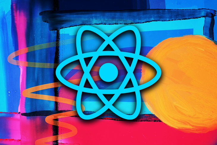 React Logo Over a Colorful Background