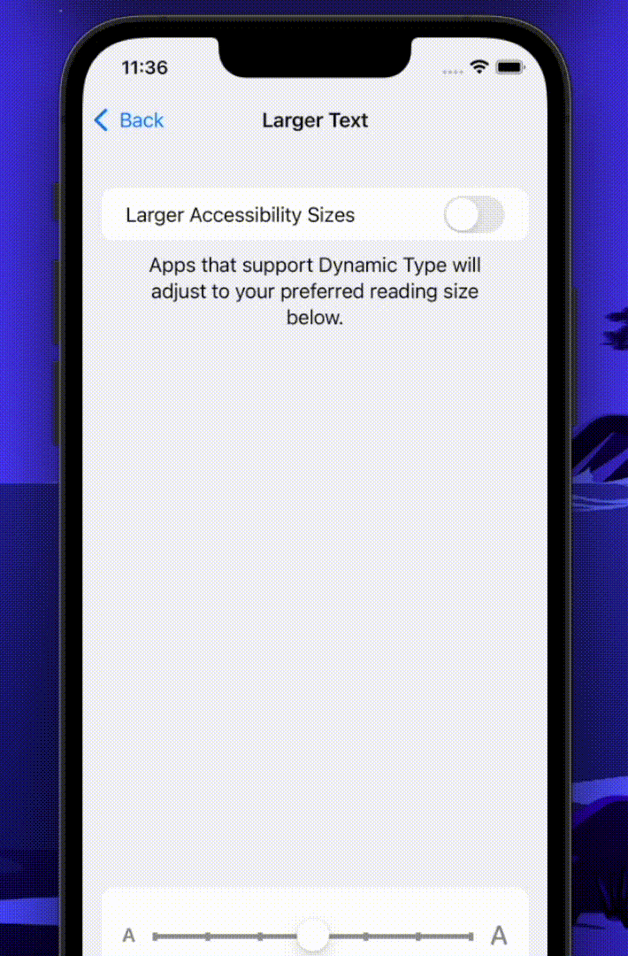 iOS Accessibility Change in Text Size