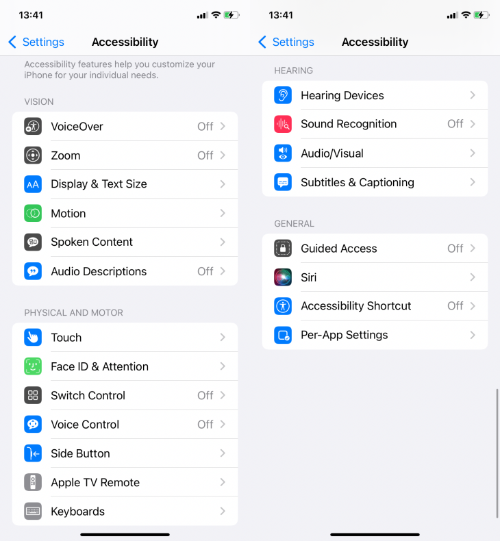 iOS Settings > Accessibility Menu