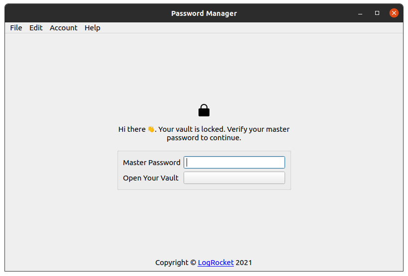 password manager GUI