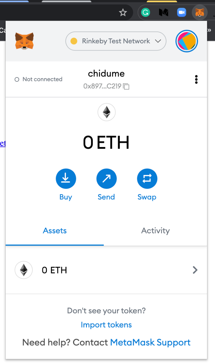Select Rinkeby Test Network