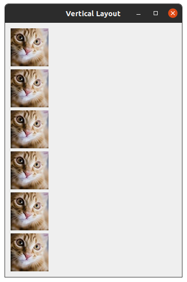 GUI with vertical cat photos