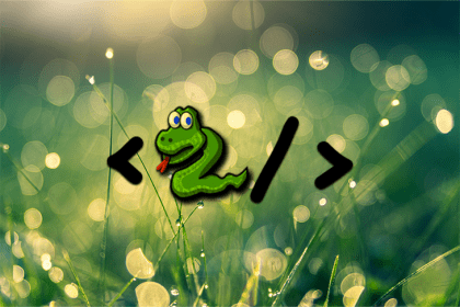 Python Logo Over a Grassy Background