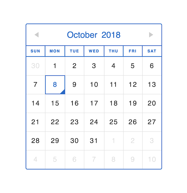 Render Calendar Component Render