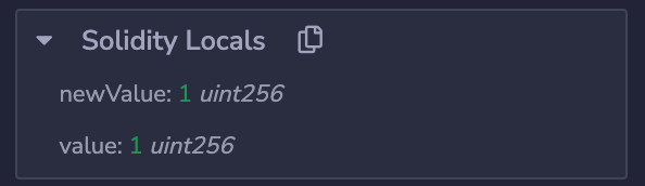 Solidity locals panel