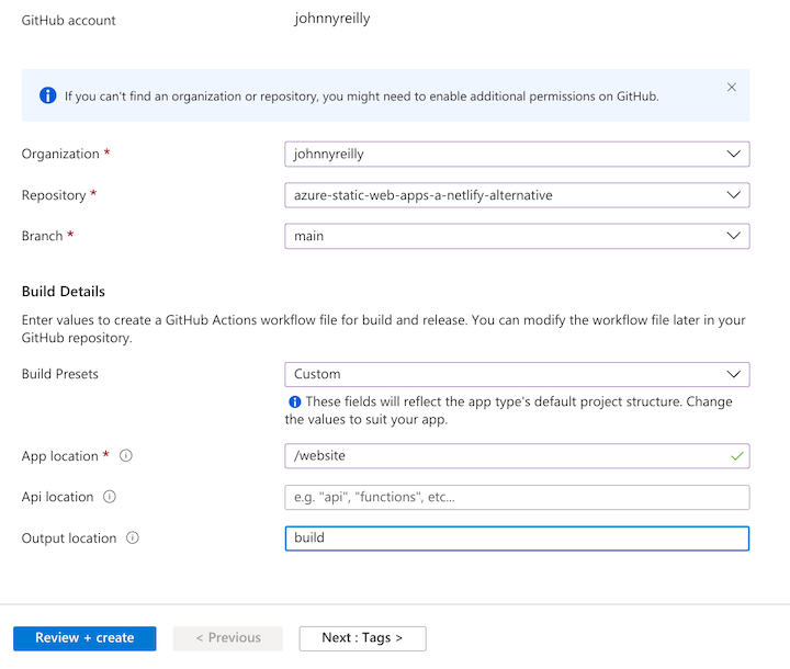 Azure Static Web Apps: Sign In With GitHub