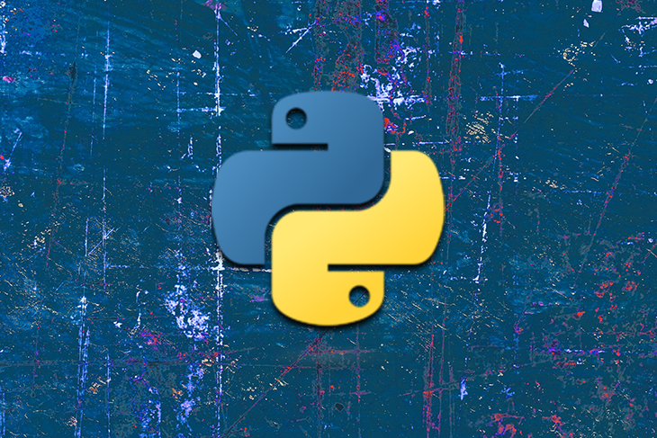 Python Logo Over a Blue Background