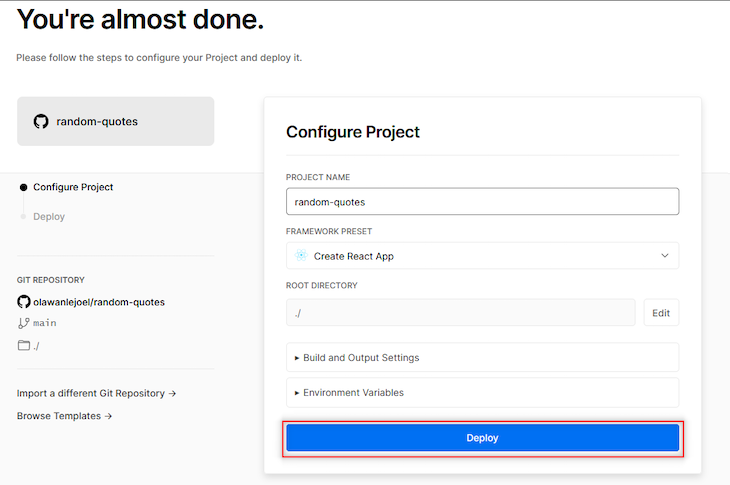 Configure Your Vercel Project Before Deployment