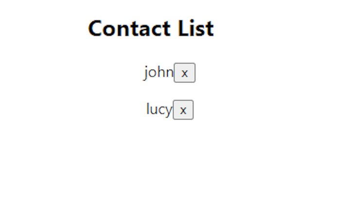 Contact List Showing Two Names With Xs Next To Them