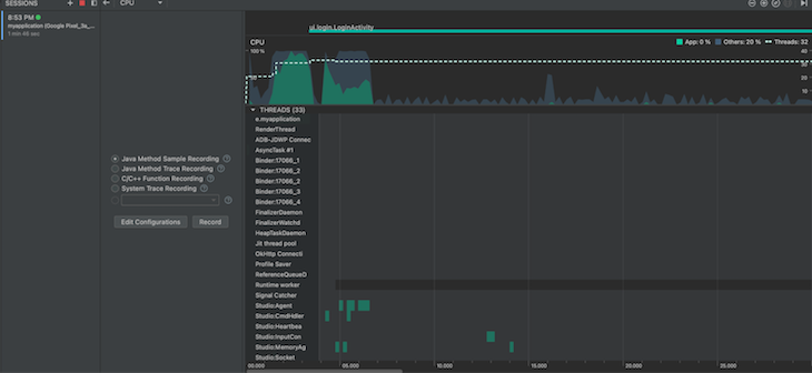 CPU Profiler Android Output