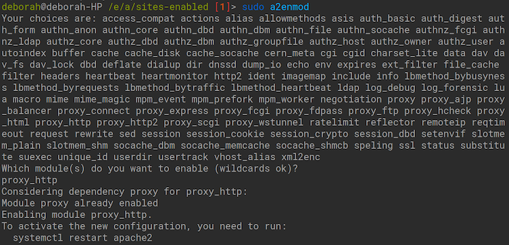 Enabling Proxy-http Module