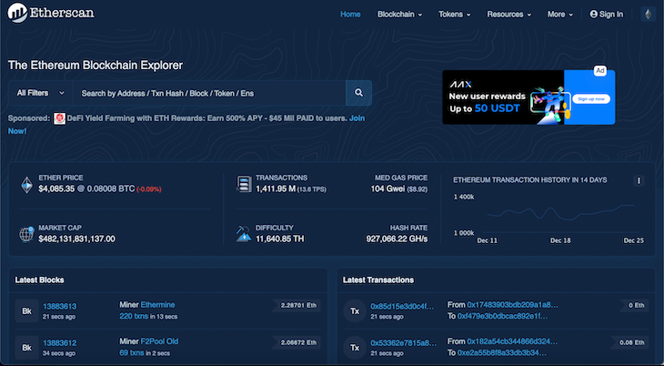 Non-Fungible (ERC-721) Tokens (NFT) Token Tracker