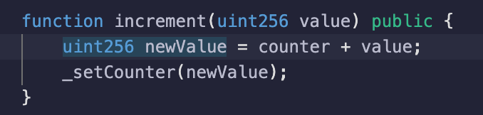 Highlighted Solidity code