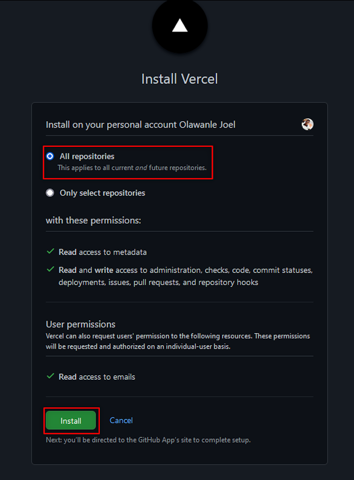 Install Vercel