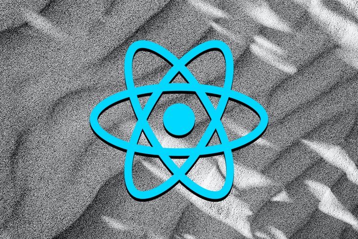 React Logo Over a Wavy Gray Background