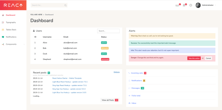 Creating dashboards in React with React Dashboard - LogRocket Blog