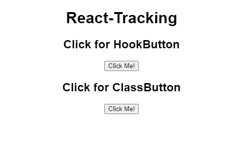 React Tracking Hook Button Class Button Output