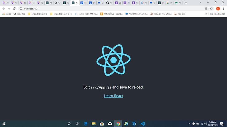 Our sample React app