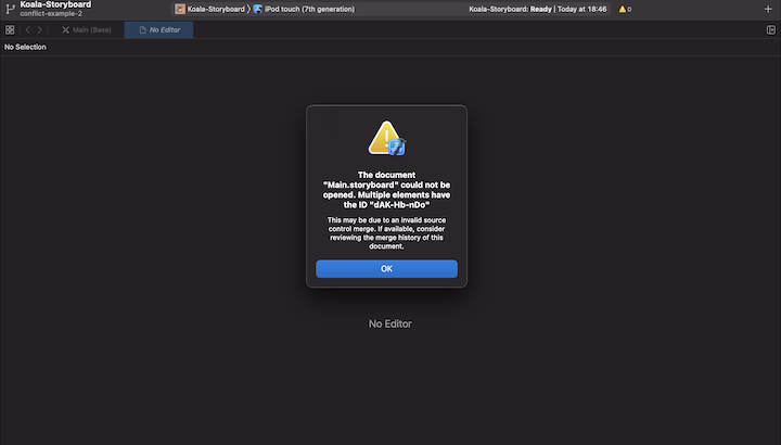 Storyboard Xcode Error Message