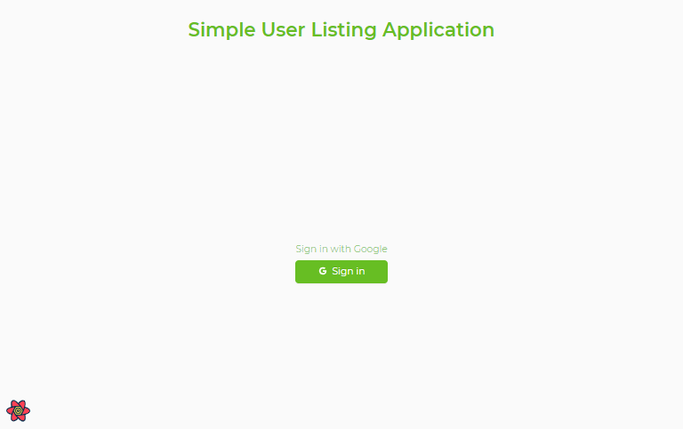 Sign in button on user listing app