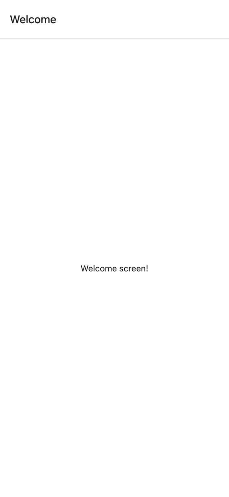 Welcome Screen