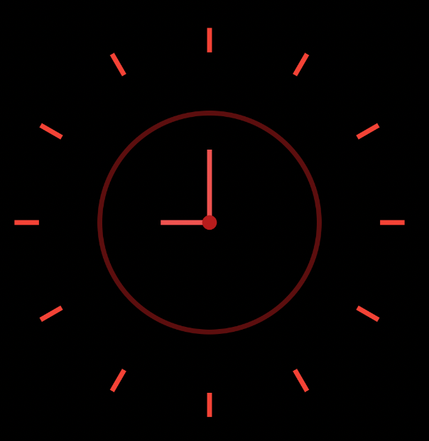 Clock with offset scale applied