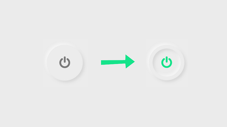 The push switch we'll create using a checkbox and CSS box-shadow