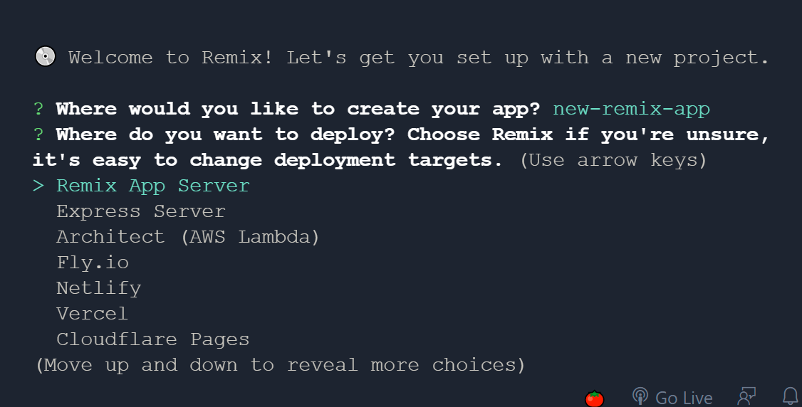 Remix setup on IDE asking "where do you want to deploy?"