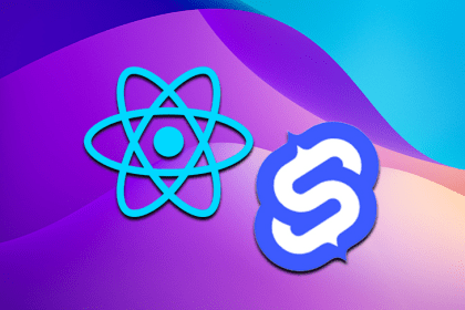 Svelte and React Native Logos Over a Purple and Blue Background