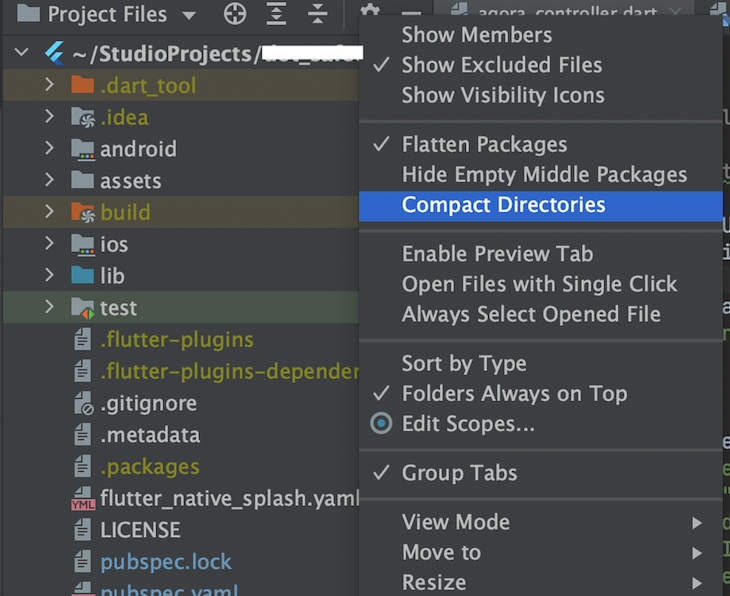 Android Studio Dropdown Compact Categories