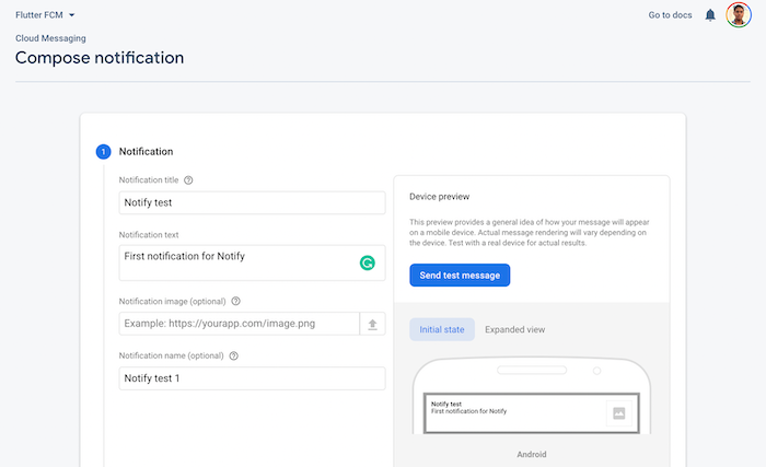 Compose Notification Firebase Flutter