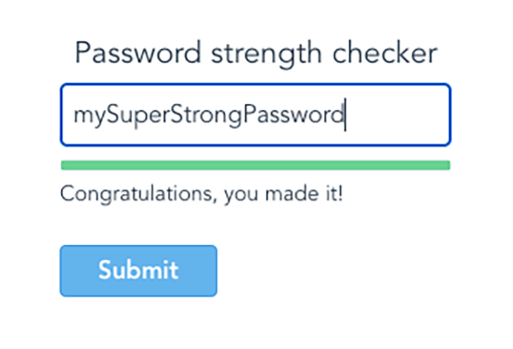Our demo password strength checker