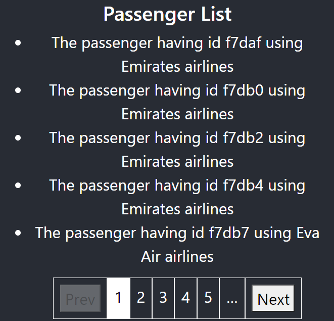 Final Passenger List View