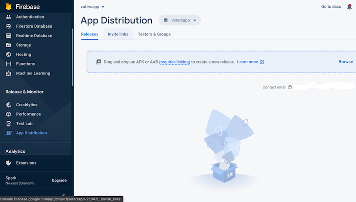 Firebase App Distribution Dashboard