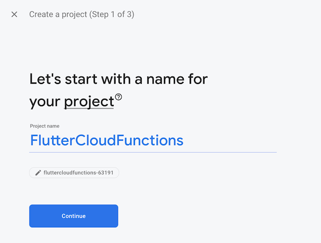 Naming A New Firebase Project