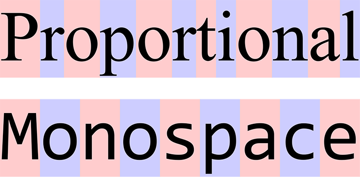 Proportional fonts vs. monospace fonts
