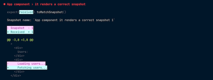 Snapshot Test Failed