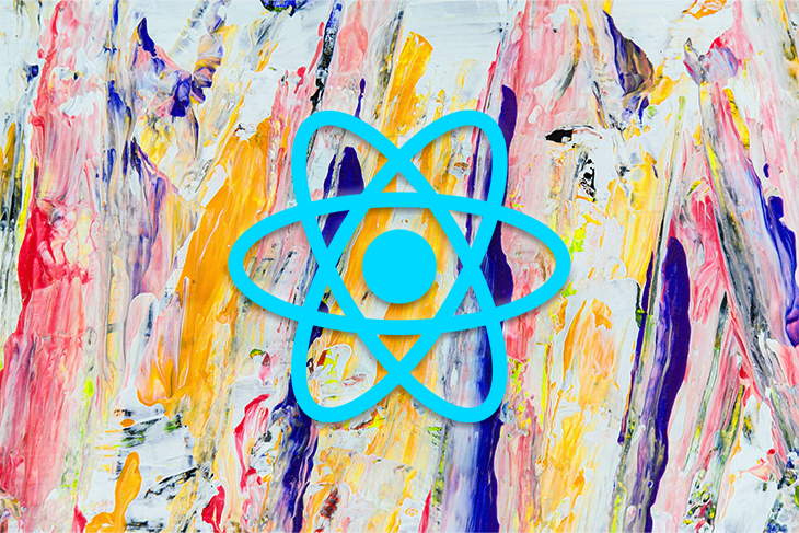 React Logo Over a Paint-Splashed Background