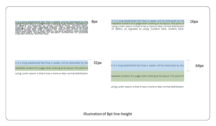 8 point line height