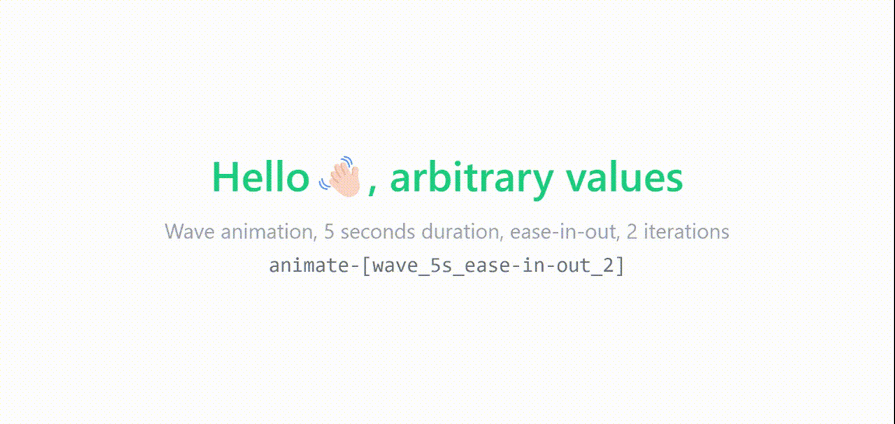 Custom Waving Hand Animation With Duration And Ease In Out Transition Utilities And Two Iterations