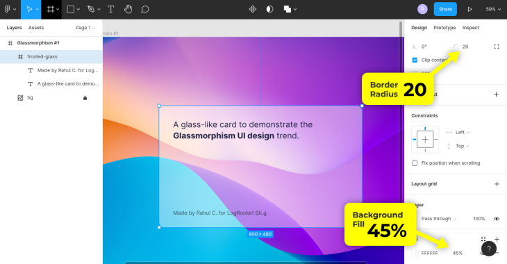 background fill and border radius figma