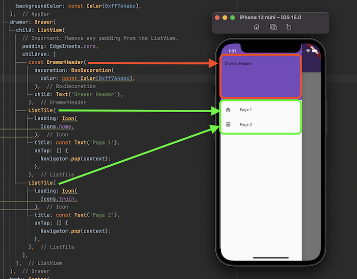 Basic Navigation Drawer Code