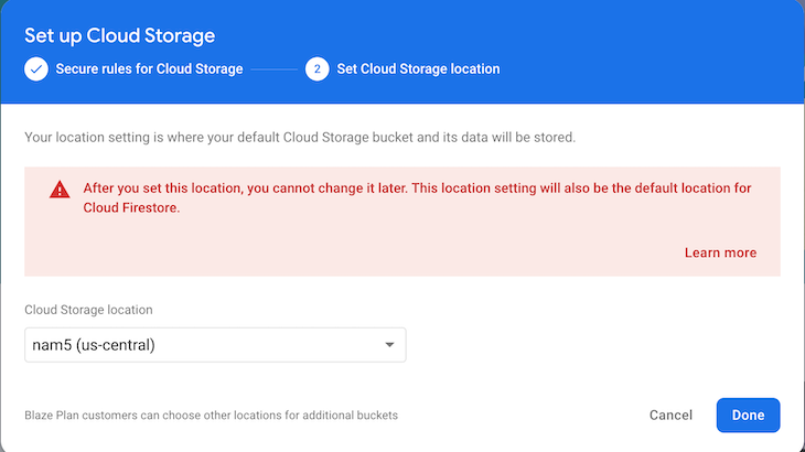 Cloud Storage Location