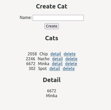 Create List Detail Cat