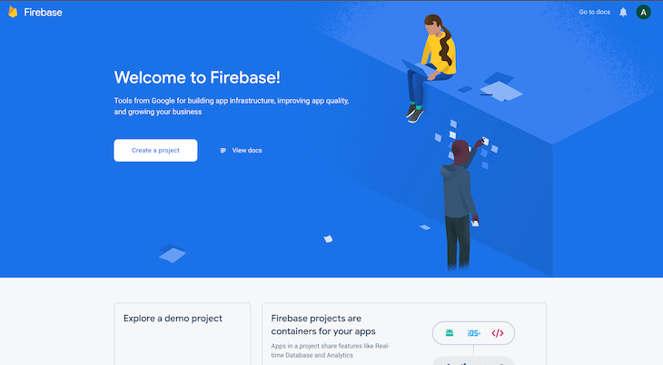 Firebase Console Homepage