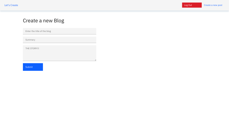 Create new blog page